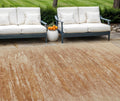 9 X 12 Salmon And Copper Abstract Washable Indoor Outdoor Area Rug