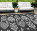 10 X 14 Black Charcoal And Silver Southwestern Washable Indoor Outdoor Area Rug