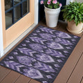3 X 5 Purple Lavender And Plum Southwestern Washable Indoor Outdoor Area Rug