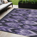 5 X 8 Purple Lavender And Plum Southwestern Washable Indoor Outdoor Area Rug