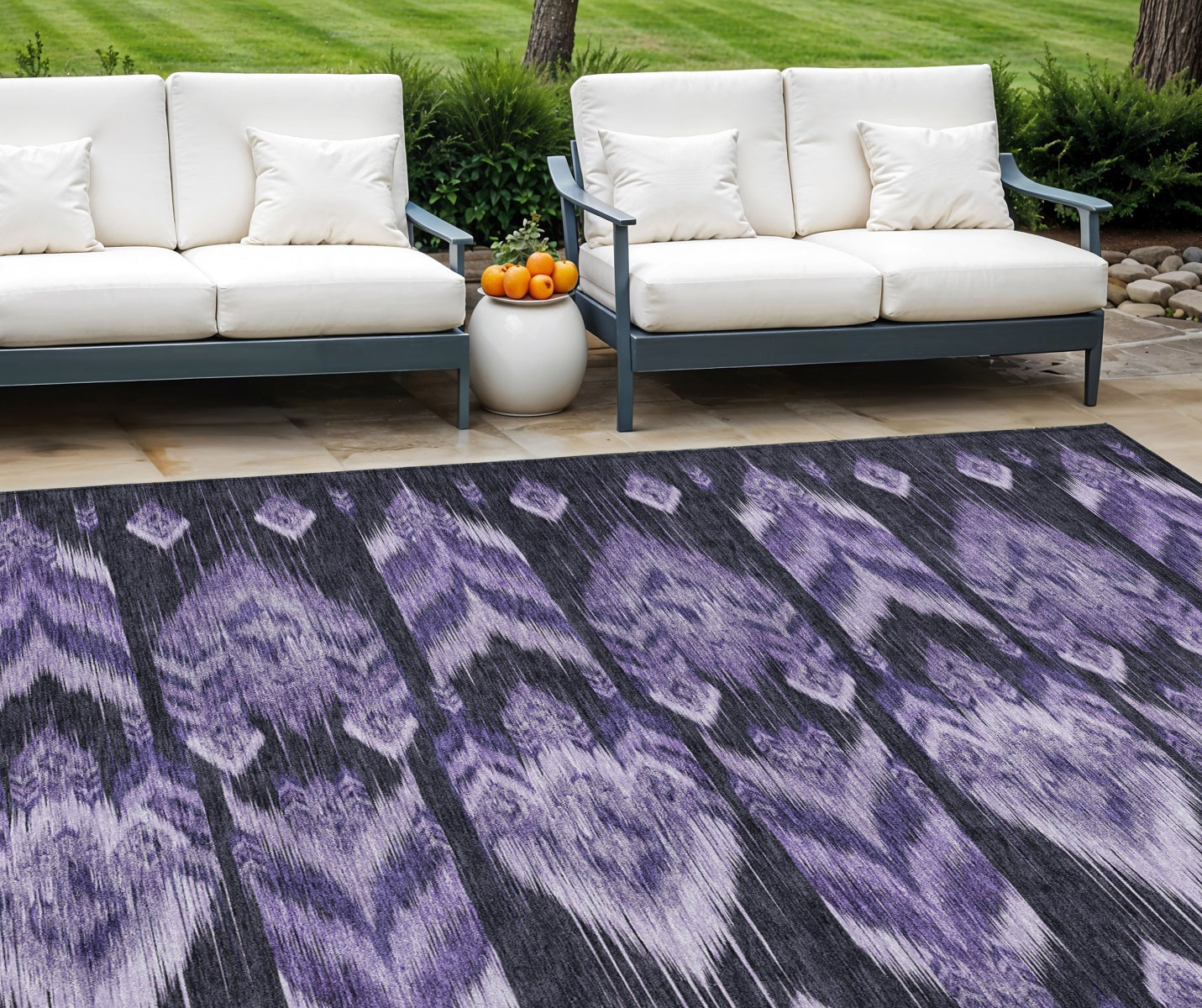 9 X 12 Purple Lavender And Plum Southwestern Washable Indoor Outdoor Area Rug
