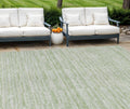 10 X 14 Sage And Green Striped Washable Indoor Outdoor Area Rug