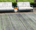 8 X 10 Artichoke Green Purple And Fern Green Striped Washable Indoor Outdoor Area Rug