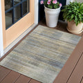 3 X 5 Khaki Tan And Beige Striped Washable Indoor Outdoor Area Rug