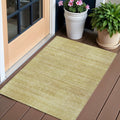 3 X 5 Gold Wheat And Beige Striped Washable Indoor Outdoor Area Rug