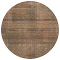 8 Orange Copper And Brown Round Striped Washable Indoor Outdoor Area Rug