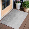 3 X 5 Gray And Silver Abstract Washable Indoor Outdoor Area Rug