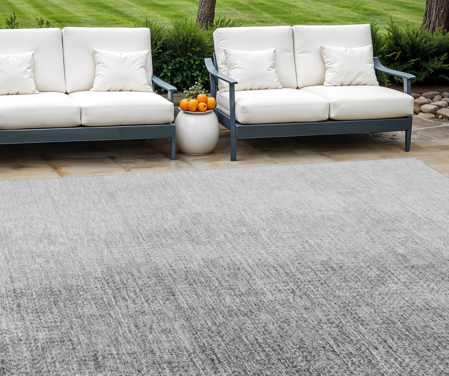 10 X 14 Gray And Silver Abstract Washable Indoor Outdoor Area Rug