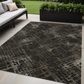 5 X 8 Brown And Chocolate Geometric Washable Indoor Outdoor Area Rug