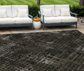 10 X 14 Brown And Chocolate Geometric Washable Indoor Outdoor Area Rug