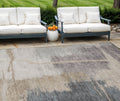 10 X 14 Gray Charcoal And Beige Abstract Washable Indoor Outdoor Area Rug