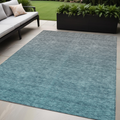 5 X 8 Teal Blue Gray And Charcoal Ombre Washable Indoor Outdoor Area Rug