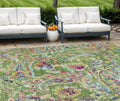 9 X 12 Fern Green And Artichoke Green Paisley Washable Indoor Outdoor Area Rug