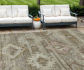10 X 14 Brown Beige And Tan Southwestern Washable Indoor Outdoor Area Rug