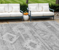 10 X 14 Silver Gray And Charcoal Southwestern Washable Indoor Outdoor Area Rug