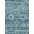10 X 14 Teal Blue And Aqua Southwestern Washable Indoor Outdoor Area Rug