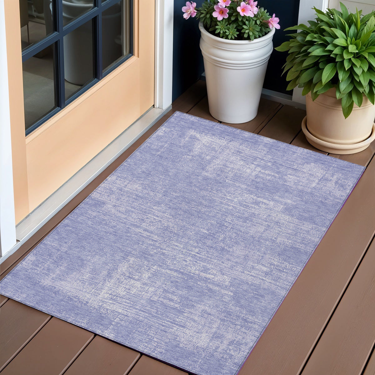 3 X 5 Lavender Purple And Lilac Abstract Washable Indoor Outdoor Area Rug