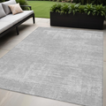 5 X 8 Silver And Gray Abstract Washable Indoor Outdoor Area Rug