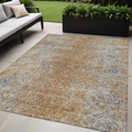 5 X 8 Terra Cotta Silver And Charcoal Oriental Washable Indoor Outdoor Area Rug