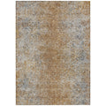 8 X 10 Terra Cotta Silver And Charcoal Oriental Washable Indoor Outdoor Area Rug