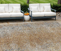 9 X 12 Terra Cotta Silver And Charcoal Oriental Washable Indoor Outdoor Area Rug
