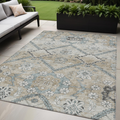 5 X 8 Beige Taupe And Tan Floral Washable Indoor Outdoor Area Rug