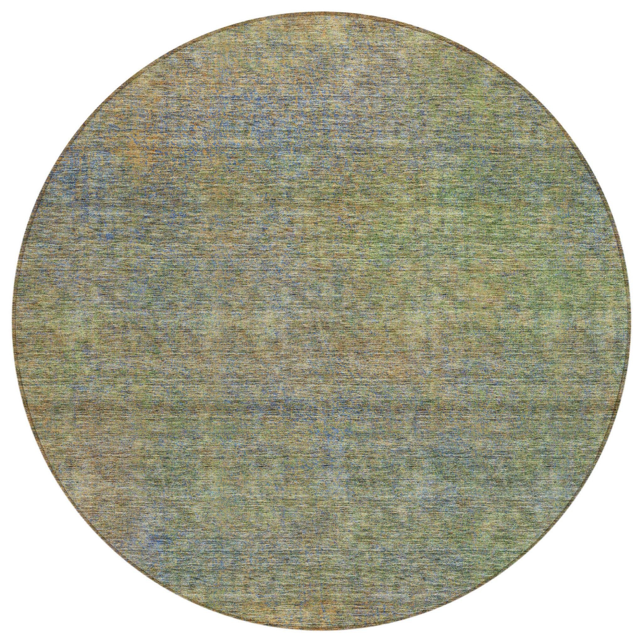 8 Green Gold And Charcoal Round Abstract Washable Indoor Outdoor Area Rug