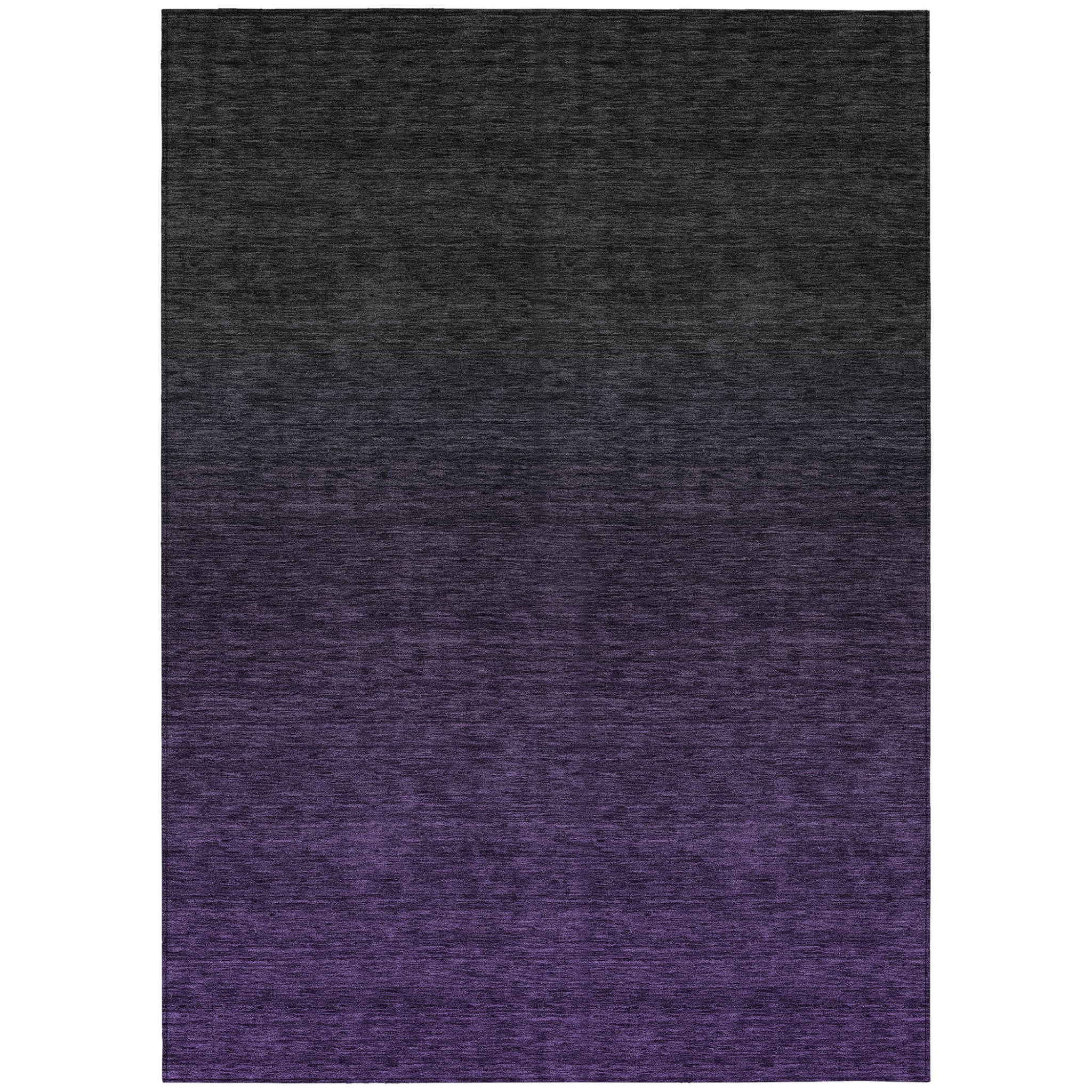 9 X 12 Eggplant Purple And Charcoal Abstract Washable Indoor Outdoor Area Rug