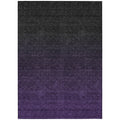 10 X 14 Eggplant Purple And Charcoal Abstract Washable Indoor Outdoor Area Rug