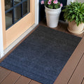 3 X 5 Navy Blue And Charcoal Abstract Washable Indoor Outdoor Area Rug