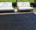 9 X 12 Navy Blue And Charcoal Abstract Washable Indoor Outdoor Area Rug