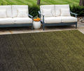9 X 12 Olive Green And Charcoal Abstract Washable Indoor Outdoor Area Rug
