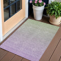 3 X 5 Artichoke Green And Lavender Ombre Washable Indoor Outdoor Area Rug