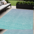 5 X 8 Sky Blue And Teal Blue Ombre Washable Indoor Outdoor Area Rug