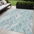 5 X 8 Aqua Mint Green And Silver Geometric Washable Indoor Outdoor Area Rug