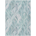 9 X 12 Aqua Mint Green And Silver Geometric Washable Indoor Outdoor Area Rug