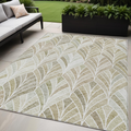 5 X 8 Khaki Tan And Beige Geometric Washable Indoor Outdoor Area Rug