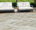 10 X 14 Khaki Tan And Beige Geometric Washable Indoor Outdoor Area Rug