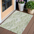 3 X 5 Sage Artichoke Green And Mint Green Geometric Washable Indoor Outdoor Area Rug