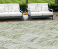 9 X 12 Sage Artichoke Green And Mint Green Geometric Washable Indoor Outdoor Area Rug