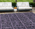 9 X 12 Purple Plum And Charcoal Medallion Washable Indoor Outdoor Area Rug