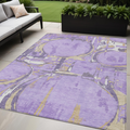 5 X 8 Lavender Lilac And Purple Geometric Washable Indoor Outdoor Area Rug