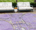 8 X 10 Lavender Lilac And Purple Geometric Washable Indoor Outdoor Area Rug
