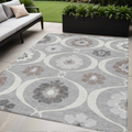 5 X 8 Gray Charcoal And Brown Medallion Washable Indoor Outdoor Area Rug