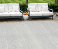 10 X 14 Silver And Gray Striped Washable Indoor Outdoor Area Rug