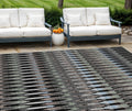 9 X 12 Black Gray And Blue Southwestern Washable Indoor Outdoor Area Rug