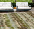 8 X 10 Artichoke Green And Brown Southwestern Washable Indoor Outdoor Area Rug