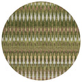 8 Olive Green Brown And Gold Round Southwestern Washable Indoor Outdoor Area Rug