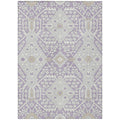 5 X 8 Lavender Gray And Beige Floral Washable Indoor Outdoor Area Rug