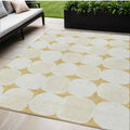 5 X 8 Gold And Beige Abstract Washable Indoor Outdoor Area Rug